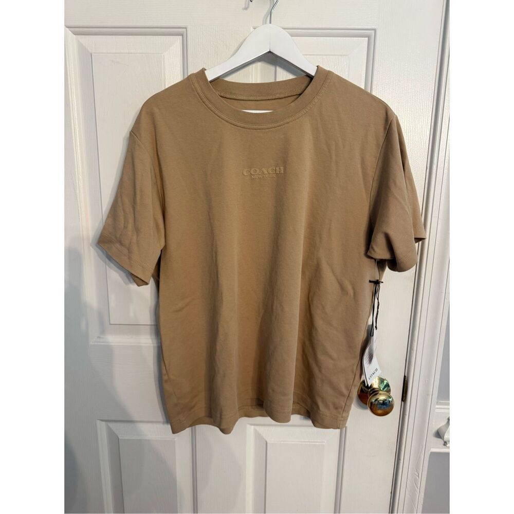 Coach Tan Velvet Logo T-Shirt sz XL NWT